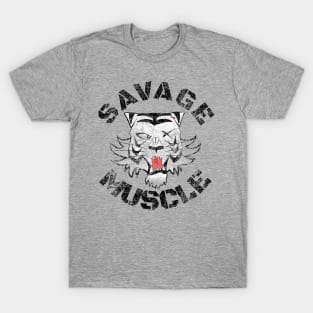 SAVAGE MUSCLE TIGER BODYBUILDING T-Shirt